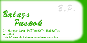 balazs puspok business card